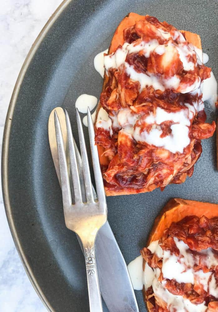 Barbecue Chicken on Sweet Potato Toast by The Whole Cook VERTICAL FEATURE(1)